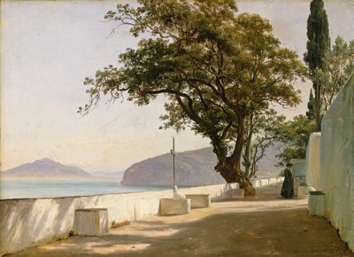 Terras met eik, Sorrento door Thomas Fearnley
